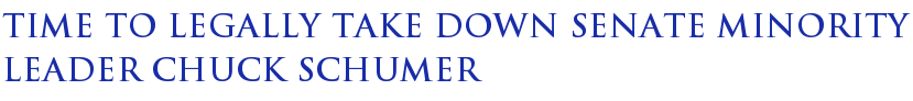 Time To Legally Take Down Senate Minority Leader Chuck Schumer Time To Legally Take Down Senate Minority Leader Chuck Schumer