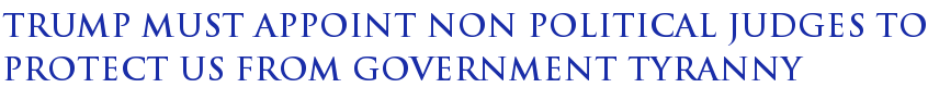 Trump Must Appoint Non Political Judges To Protect Us From Government Tyranny Trump Must Appoint Non Political Judges To Protect Us From Government Tyranny